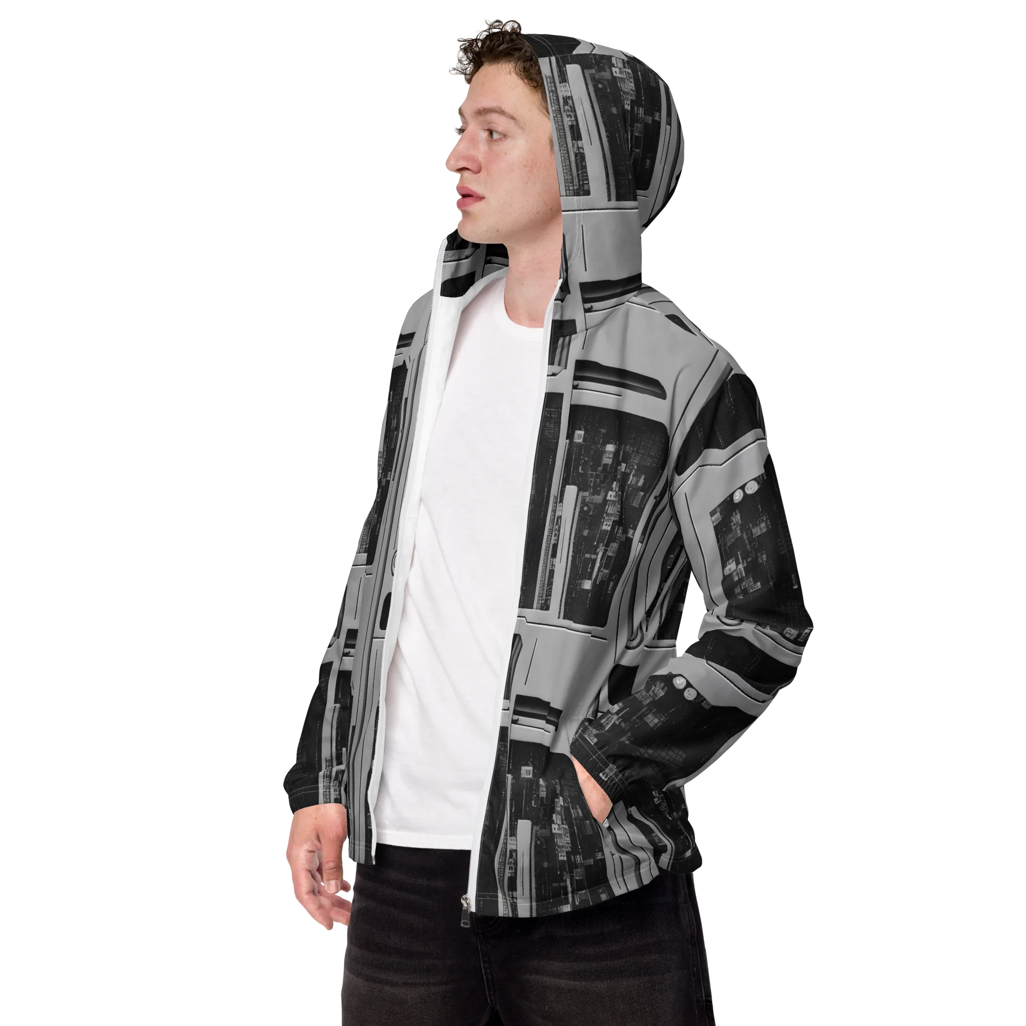 Concrete Harmony on Men's Windbreaker — Left Front