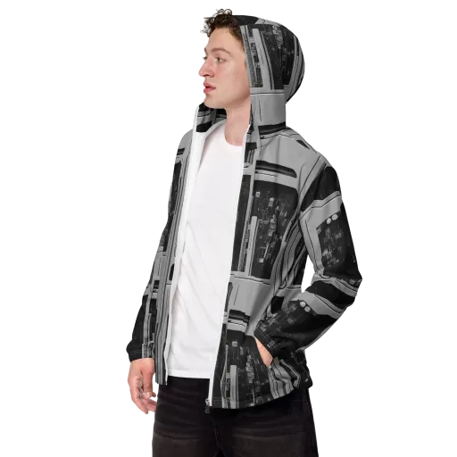 Concrete Harmony on a Men's Windbreaker