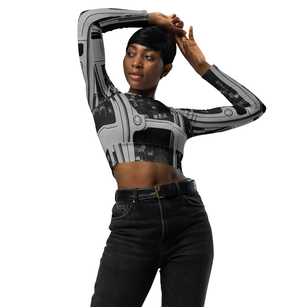 Concrete Harmony on Long Sleeve Crop Top — Front