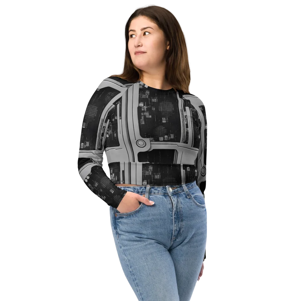 Concrete Harmony on Long Sleeve Crop Top — Front