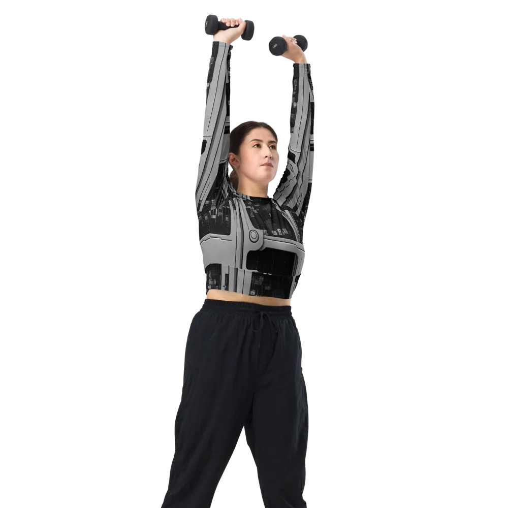 Concrete Harmony on Long Sleeve Crop Top — Right Front