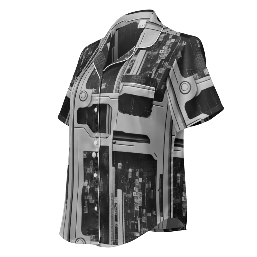 Concrete Harmony on Women's Short Sleeve Pajama Top — Left Front
