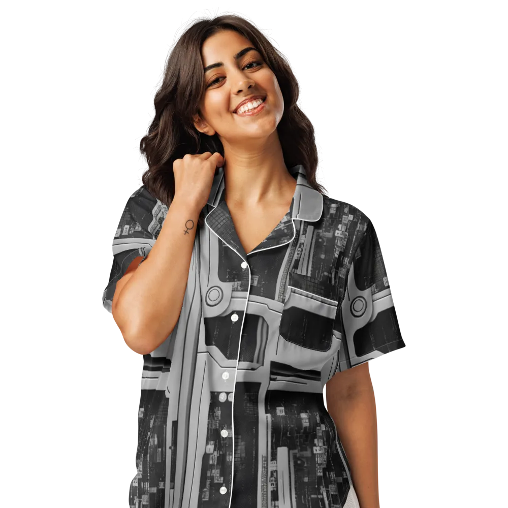 Concrete Harmony on Women's Short Sleeve Pajama Top — Front