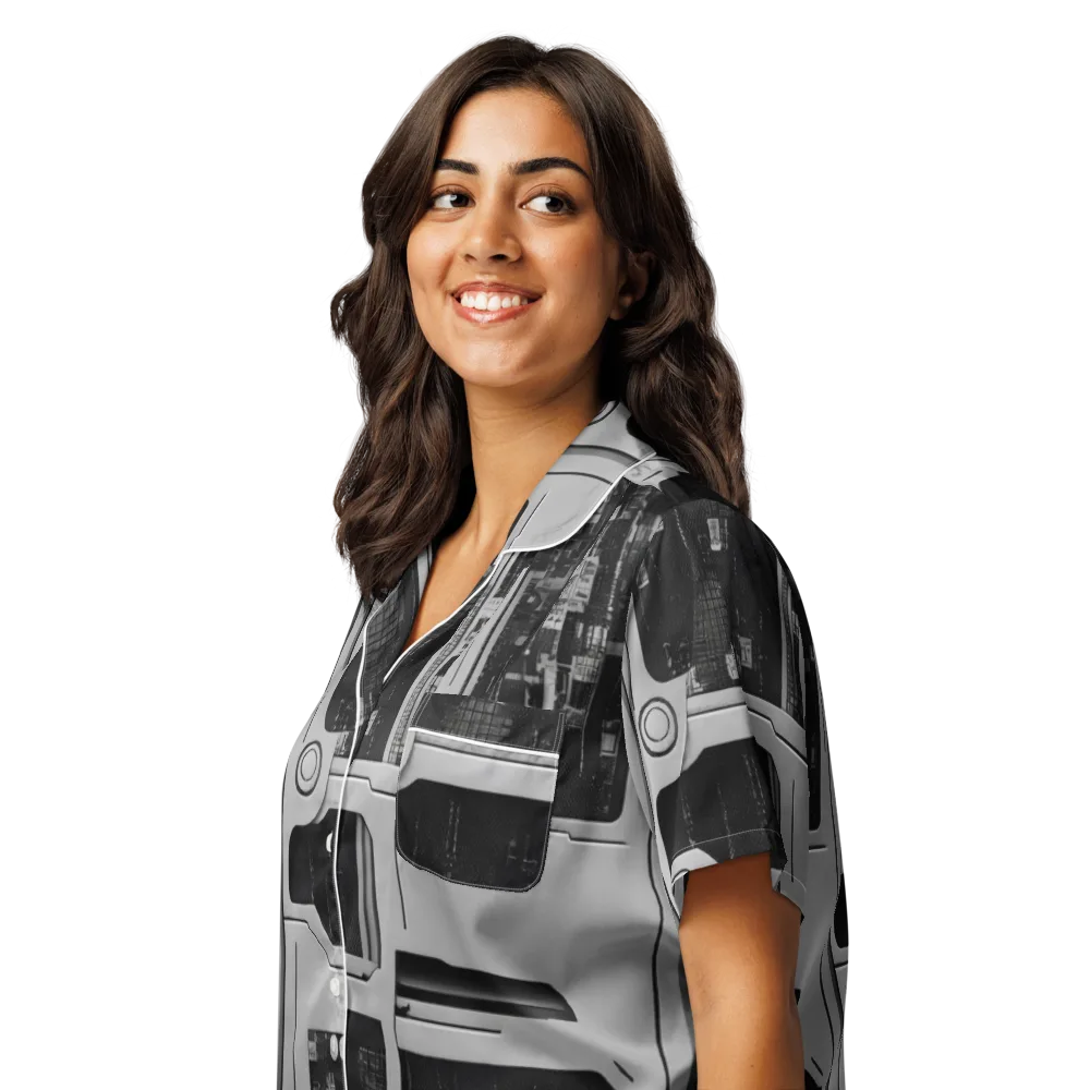 Concrete Harmony on Women's Short Sleeve Pajama Top — Left Front