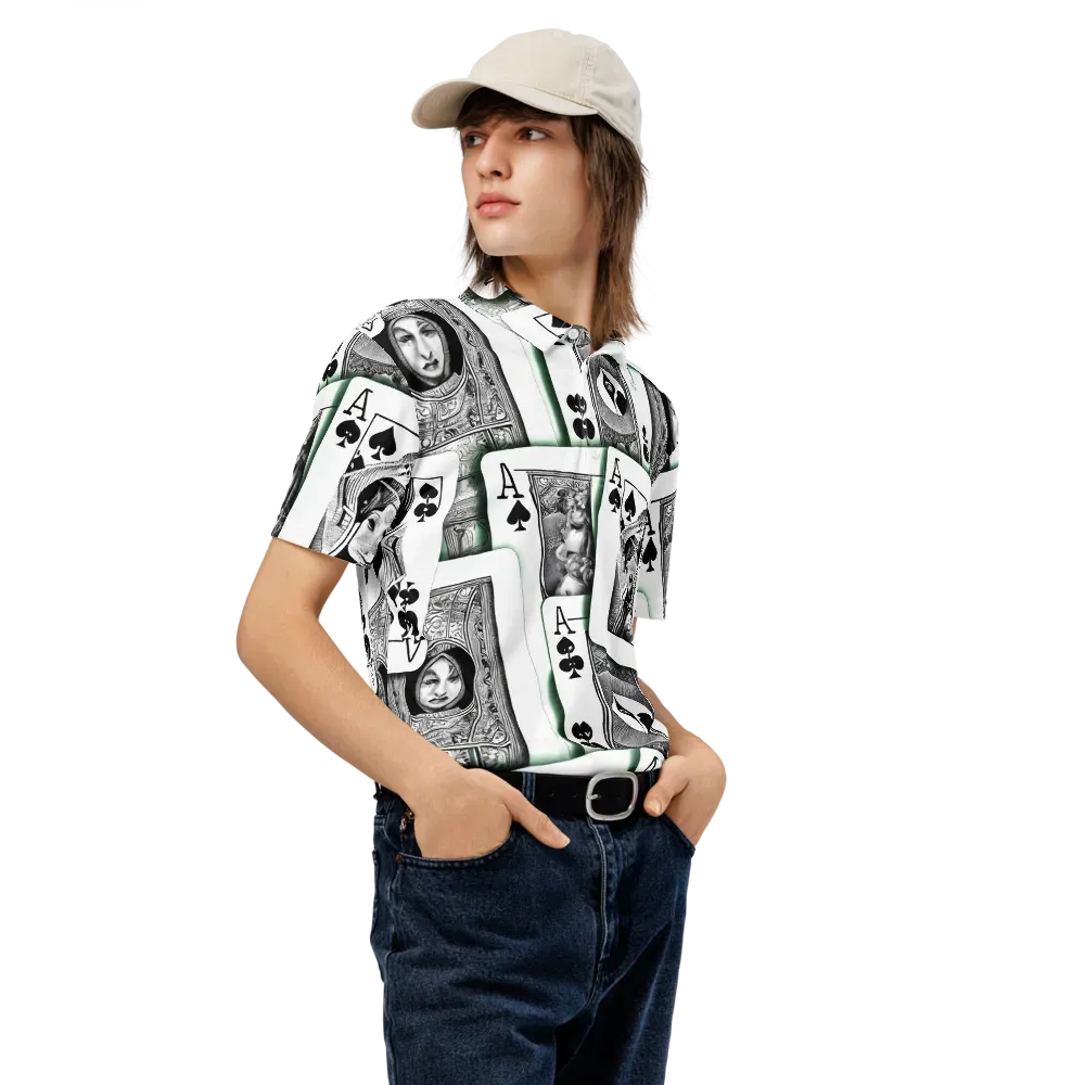 Intense, By Bunny Yeager on Men's Slim Fit Polo Shirt — Right Front