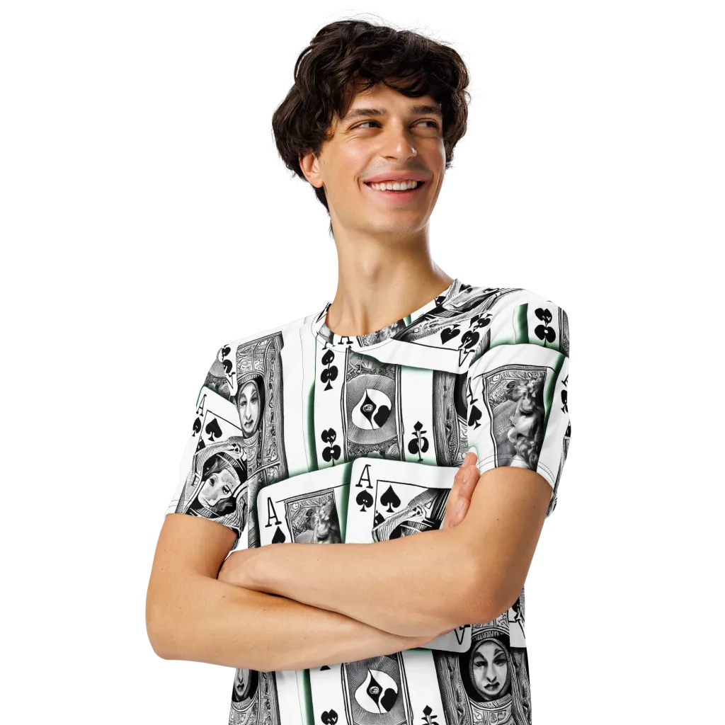 Intense, By Bunny Yeager on Men's Crew Neck T-Shirt — Left Front