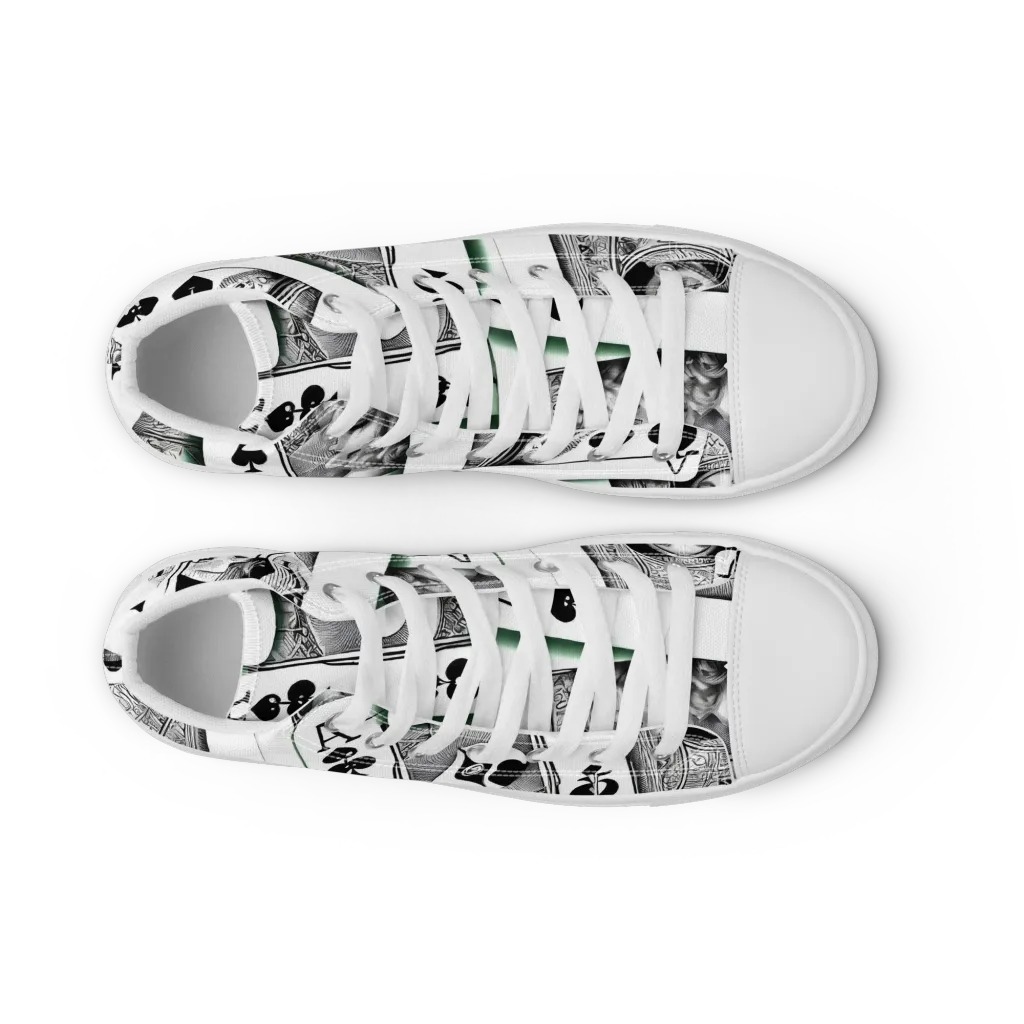 Intense, By Bunny Yeager on Men's High Top Canvas Shoes — Front