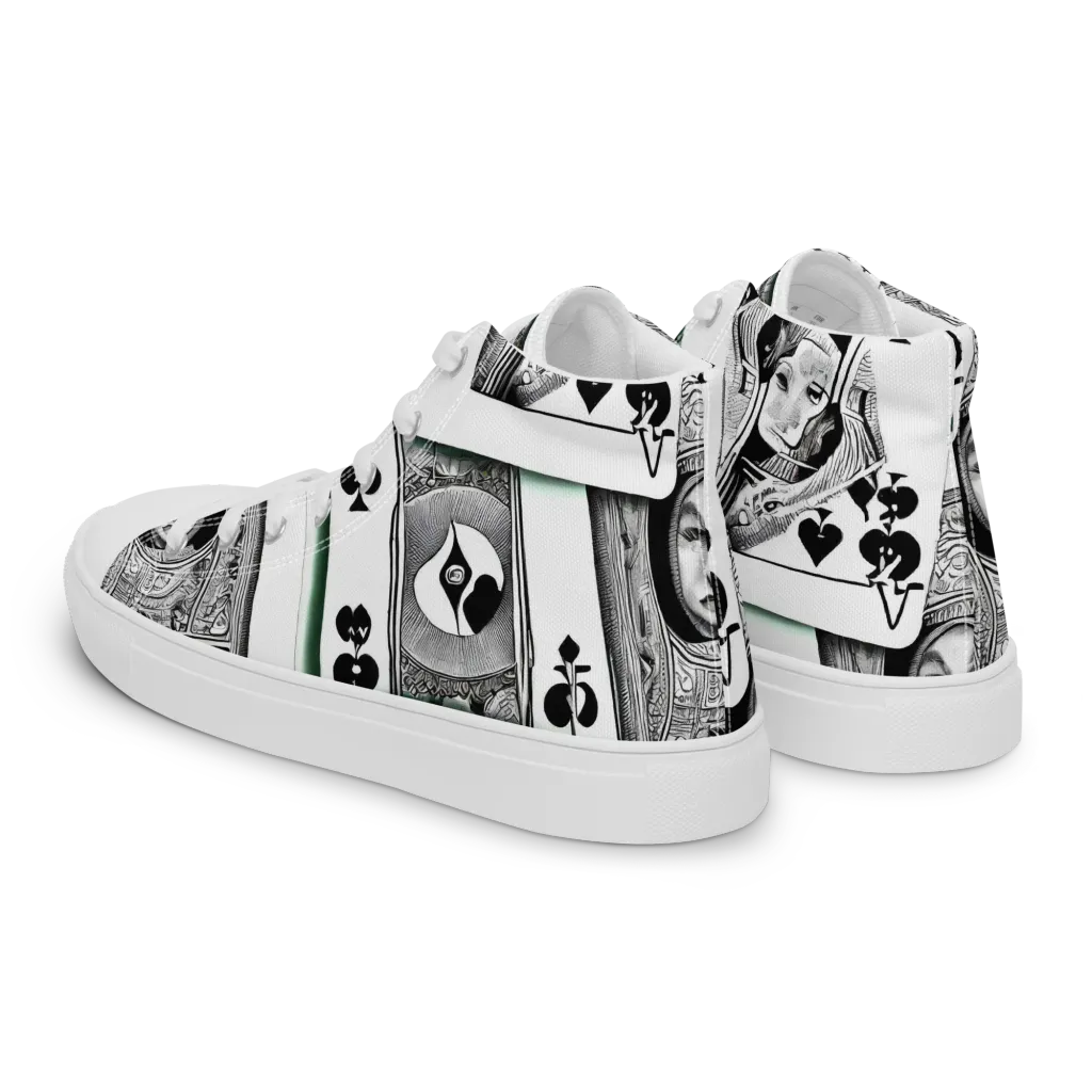 Intense, By Bunny Yeager on Men's High Top Canvas Shoes — Left Back