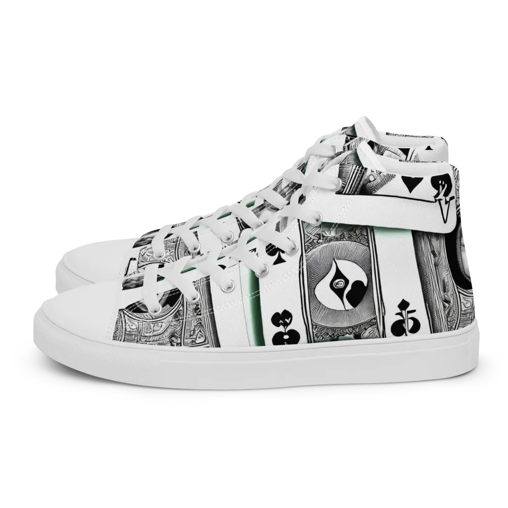 Intense, By Bunny Yeager on Men's High Top Canvas Shoes — Left