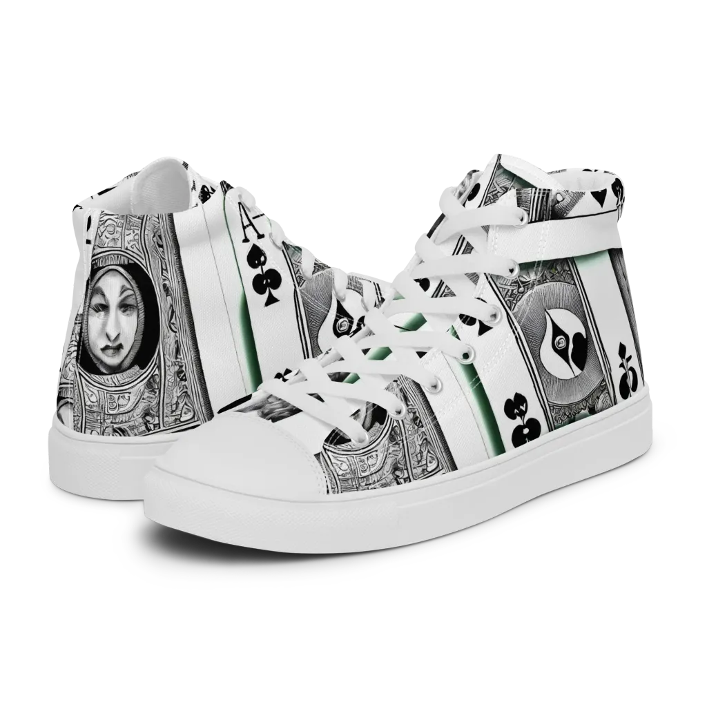 Intense, By Bunny Yeager on Men's High Top Canvas Shoes — Left