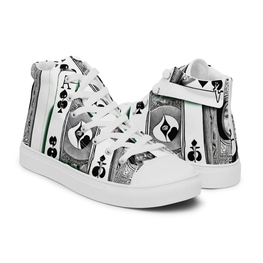 Intense, By Bunny Yeager on Men's High Top Canvas Shoes — Right