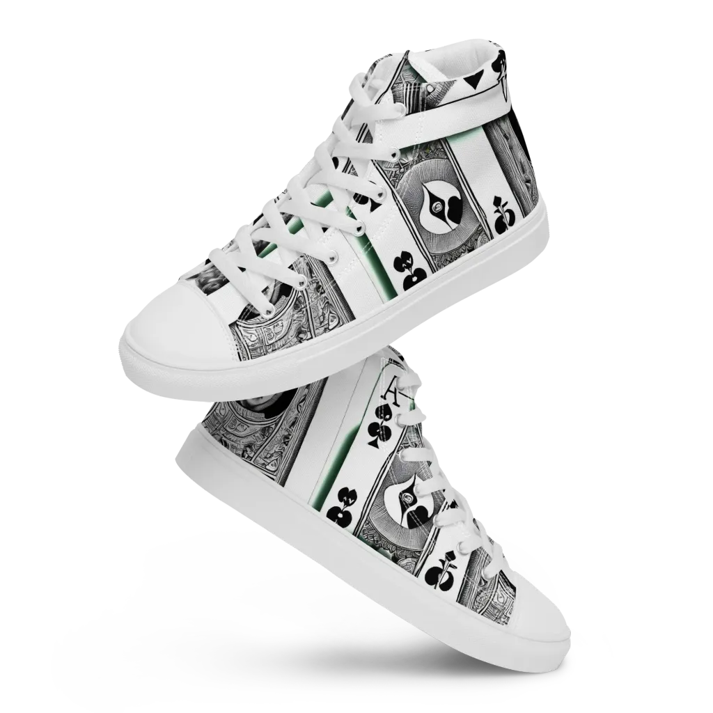 Intense, By Bunny Yeager on Men's High Top Canvas Shoes — Front