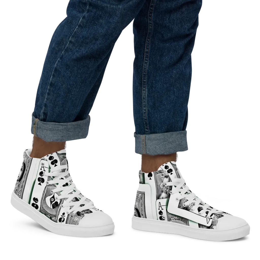 Intense, By Bunny Yeager on Men's High Top Canvas Shoes — Right