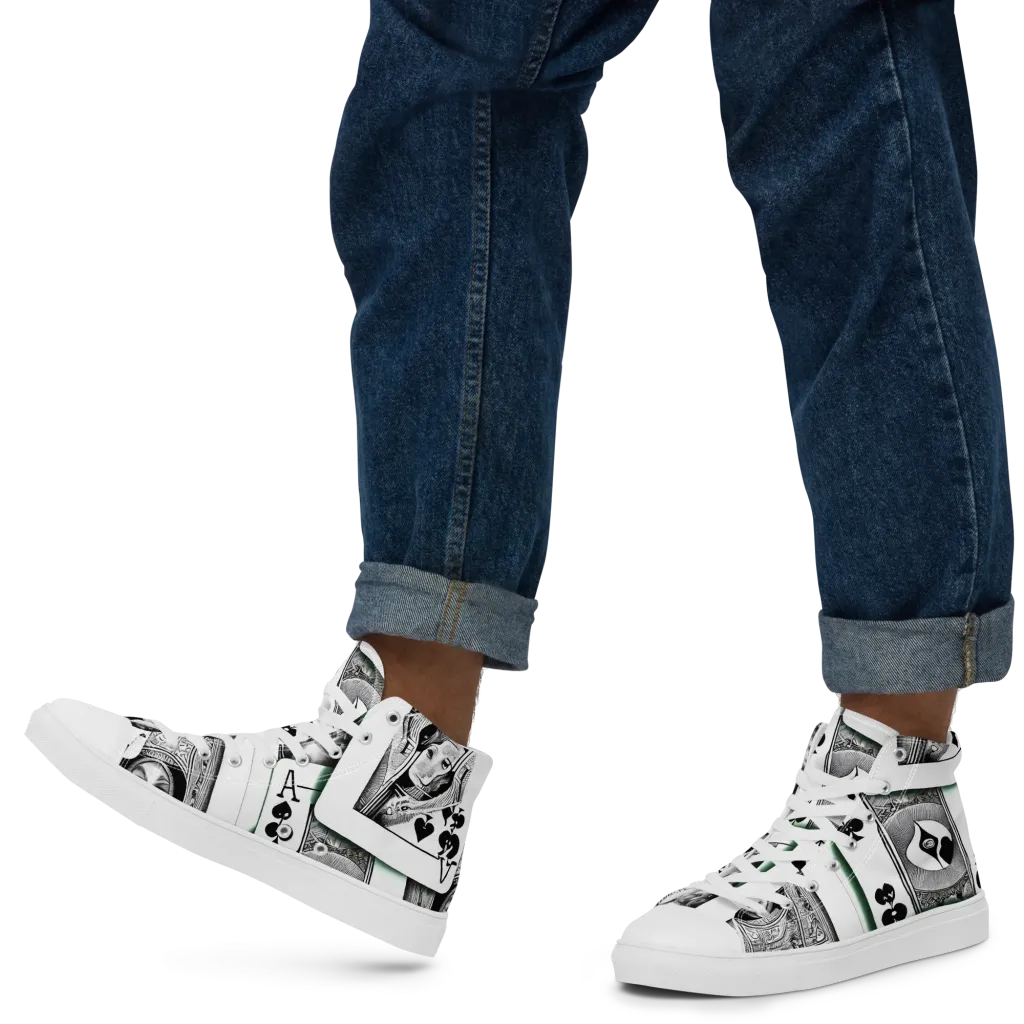 Intense, By Bunny Yeager on Men's High Top Canvas Shoes — Left