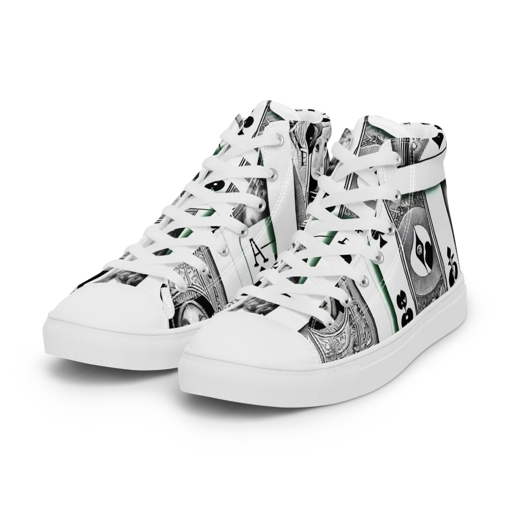 Intense, By Bunny Yeager on Women's High Top Canvas Shoes — Left Front