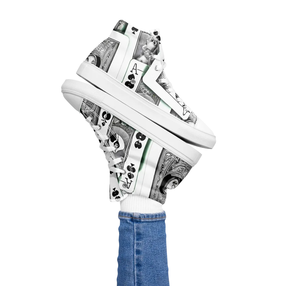 Intense, By Bunny Yeager on Women's High Top Canvas Shoes — Left