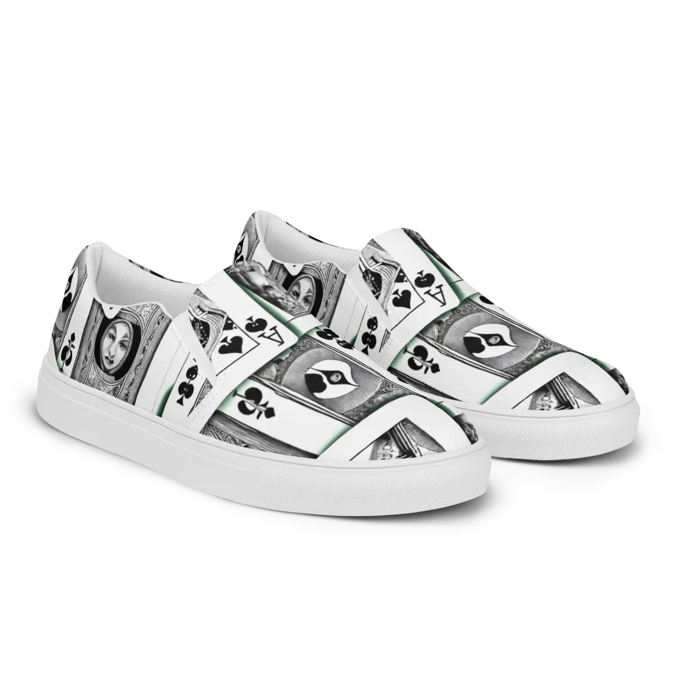 Intense, By Bunny Yeager on Men's Slip-On Canvas Shoes — Right Front