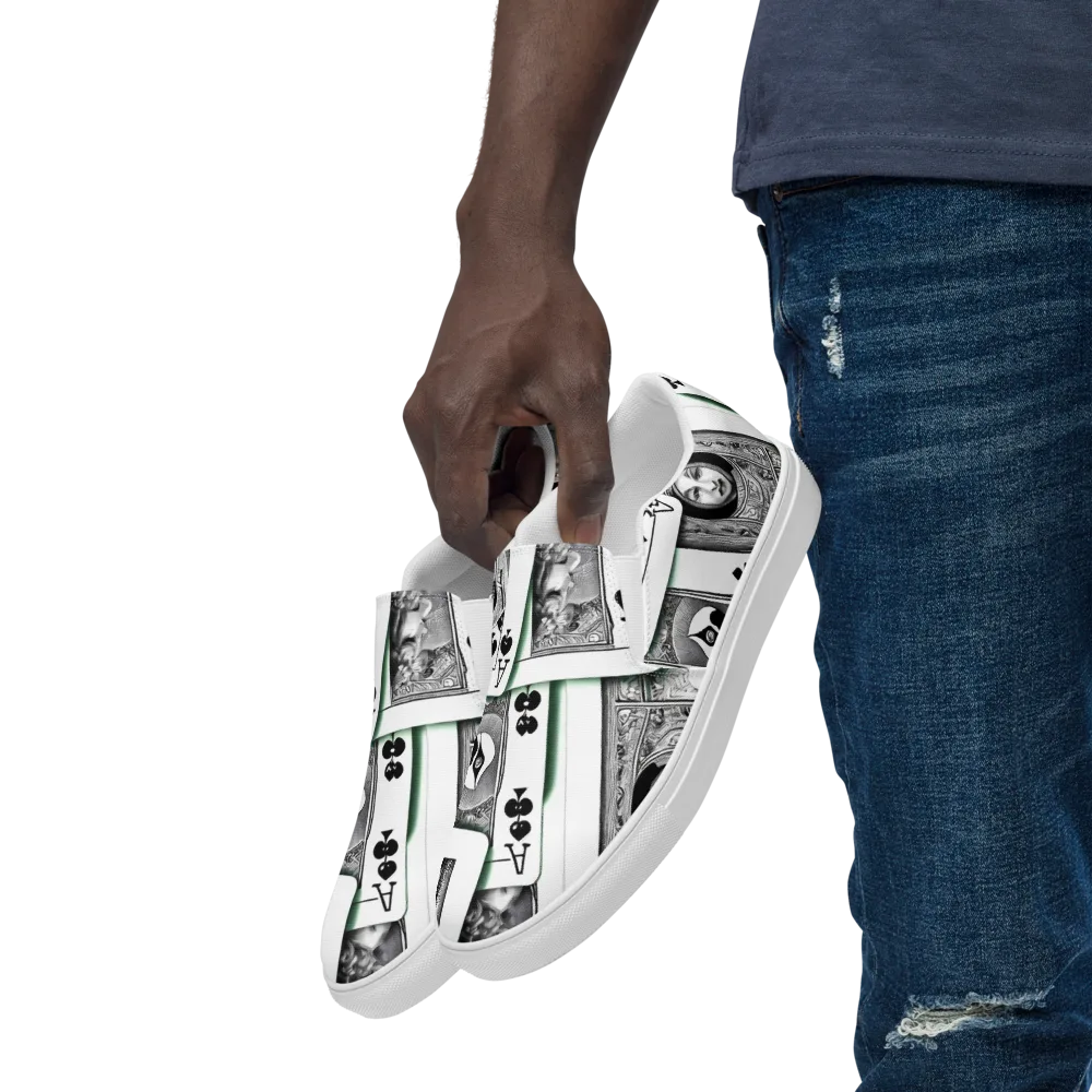 Intense, By Bunny Yeager on Men's Slip-On Canvas Shoes — Left Front