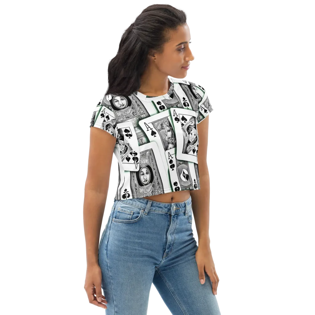 Intense, By Bunny Yeager on Crop Tee — Right Front
