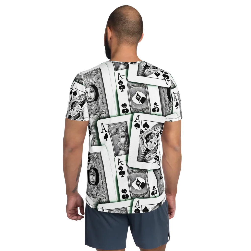 Intense, By Bunny Yeager on Men's Athletic T-Shirt — Back