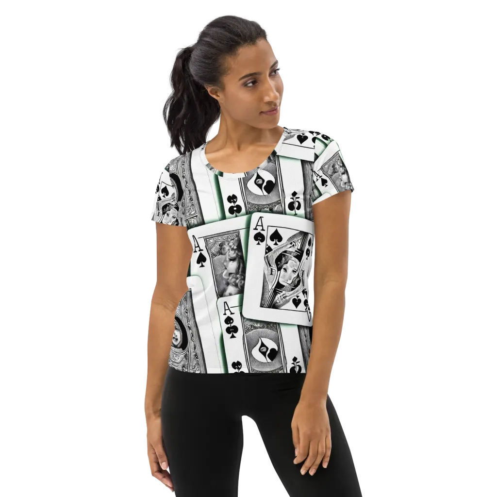 Intense, By Bunny Yeager on Women's Athletic T-Shirt — Front