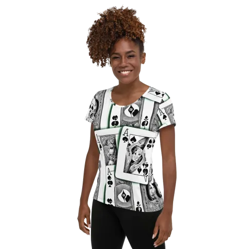 Intense, By Bunny Yeager on a Women's Athletic T-Shirt
