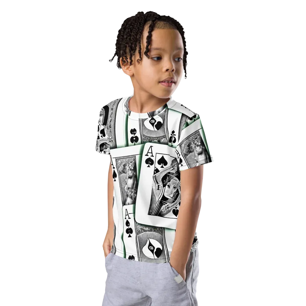 Intense, By Bunny Yeager on Kids Crew Neck T-Shirt — Left Front