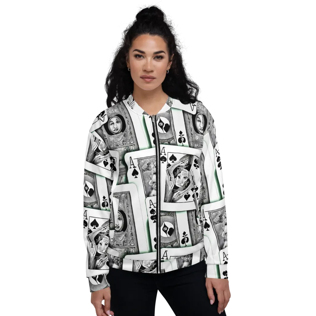 Intense, By Bunny Yeager on Bomber Jacket — Front