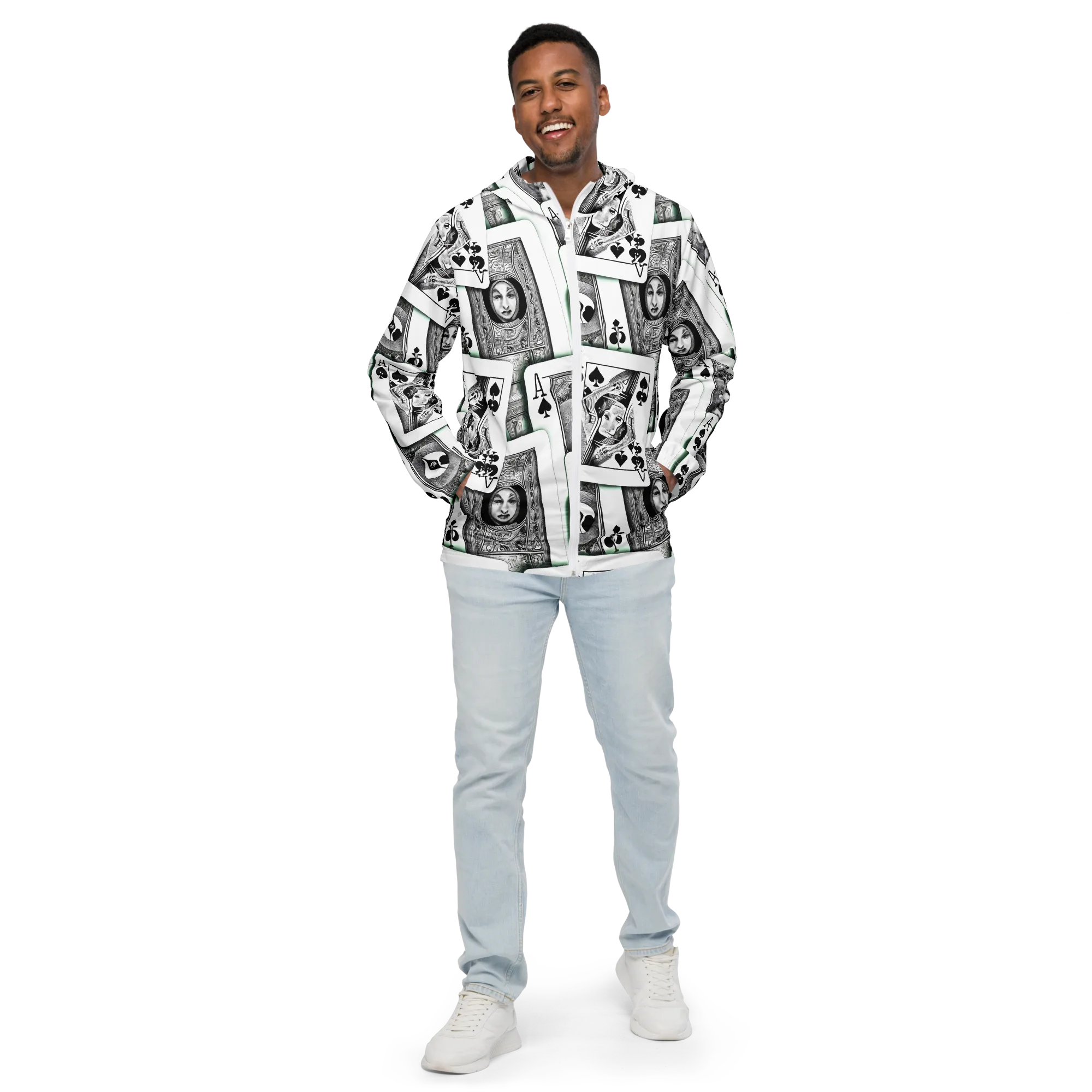 Intense, By Bunny Yeager on Men's Windbreaker — Front