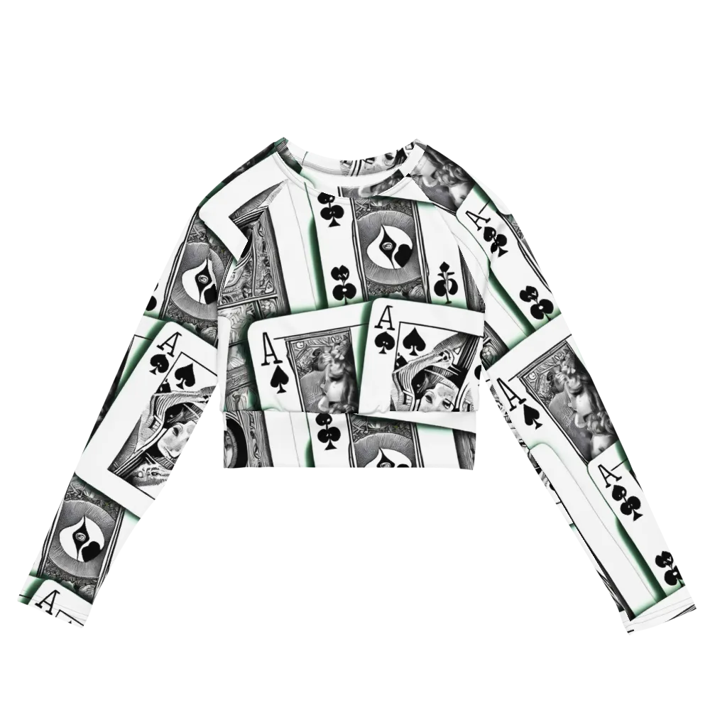 Intense, By Bunny Yeager on Long Sleeve Crop Top — Front