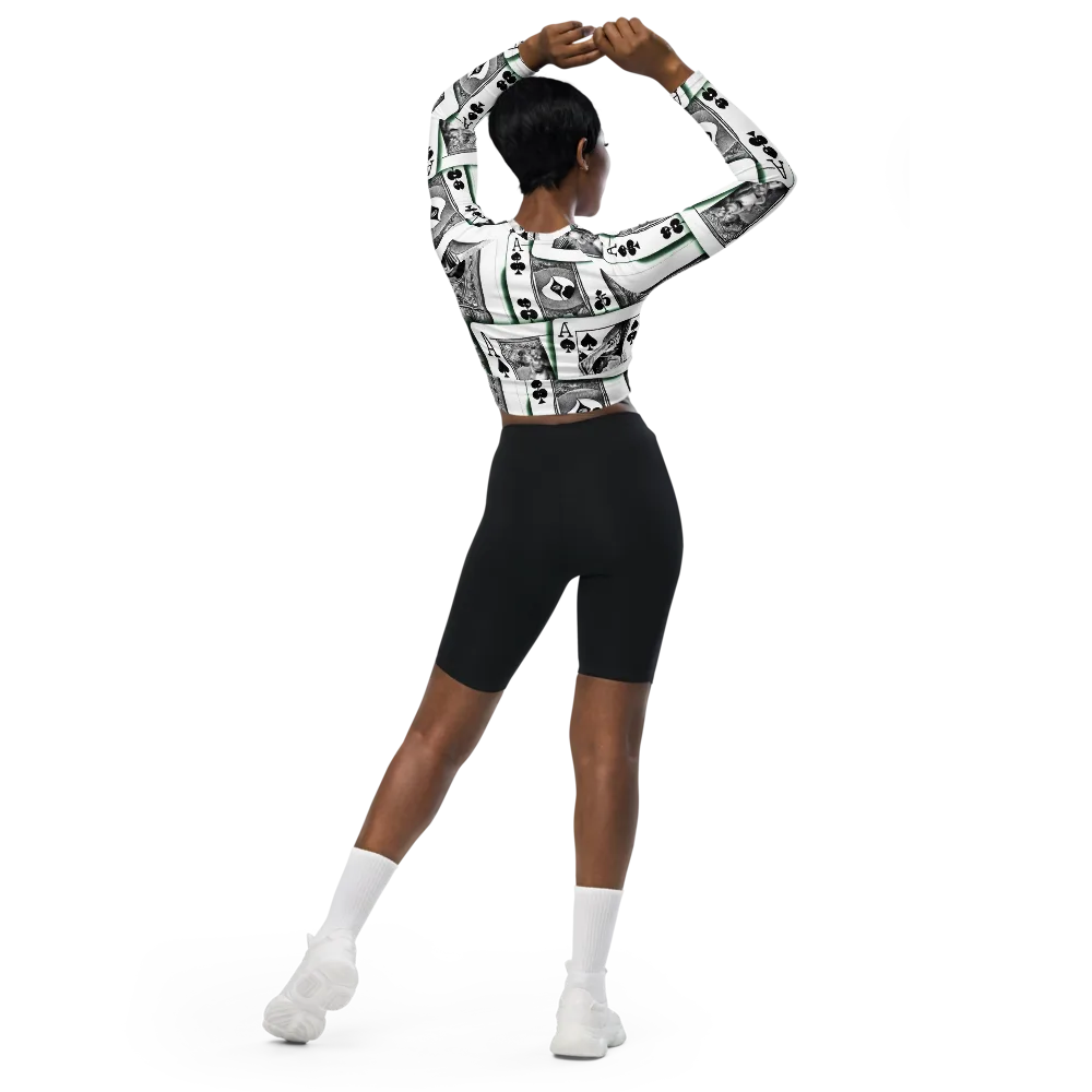 Intense, By Bunny Yeager on Long Sleeve Crop Top — Back