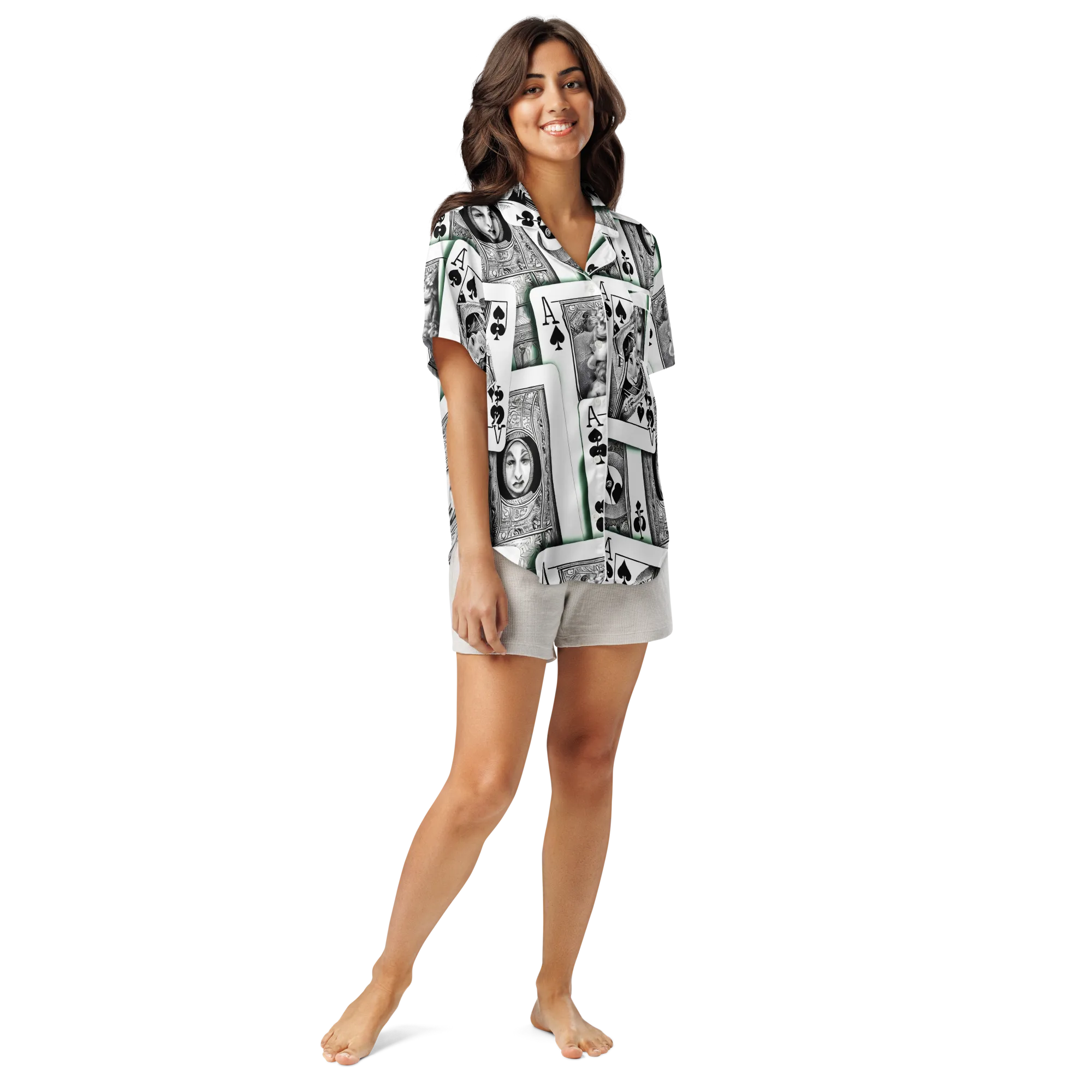 Intense, By Bunny Yeager on Women's Short Sleeve Pajama Top — Front