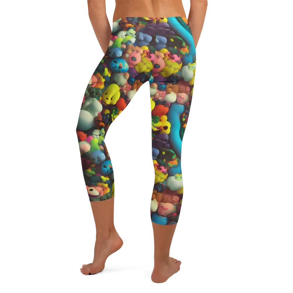 Bubble Pop Art on Capri Leggings — Back