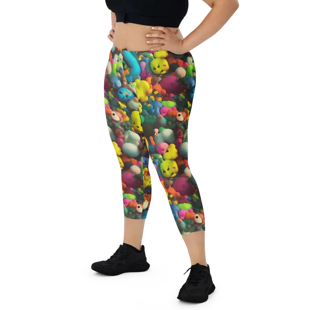 Bubble Pop Art on Capri Leggings — Front