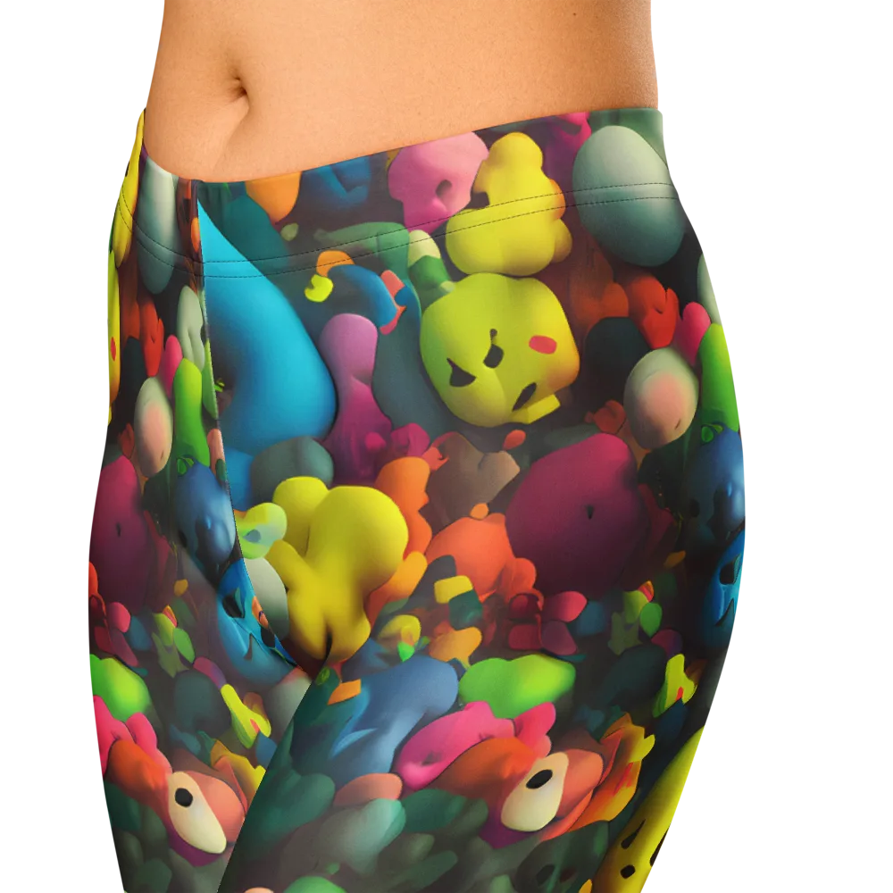 Bubble Pop Art on Capri Leggings — Zoomed-in
