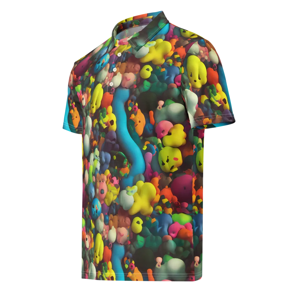 Bubble Pop Art on Men's Slim Fit Polo Shirt — Left Front