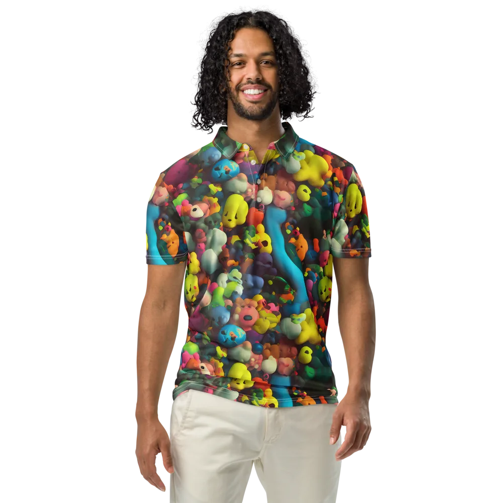 Bubble Pop Art on Men's Slim Fit Polo Shirt — Front