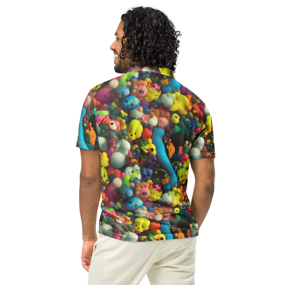 Bubble Pop Art on Men's Slim Fit Polo Shirt — Back
