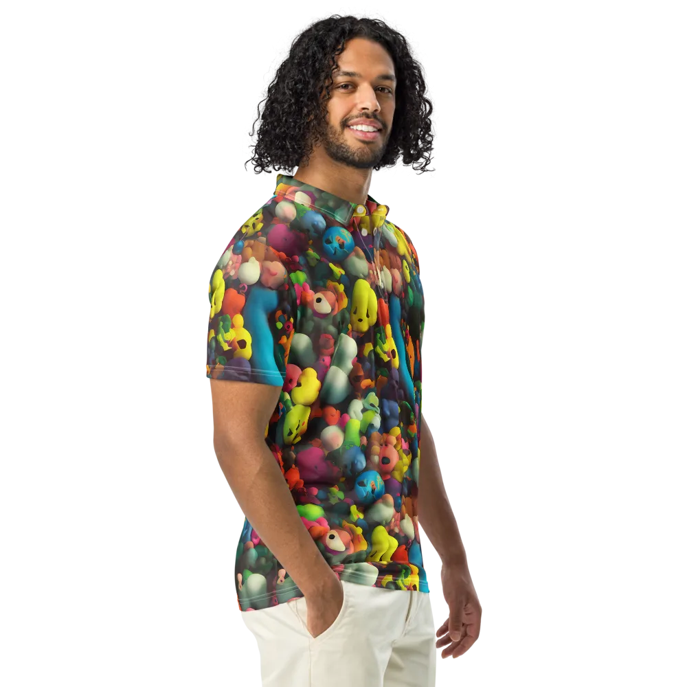 Bubble Pop Art on Men's Slim Fit Polo Shirt — Right Front