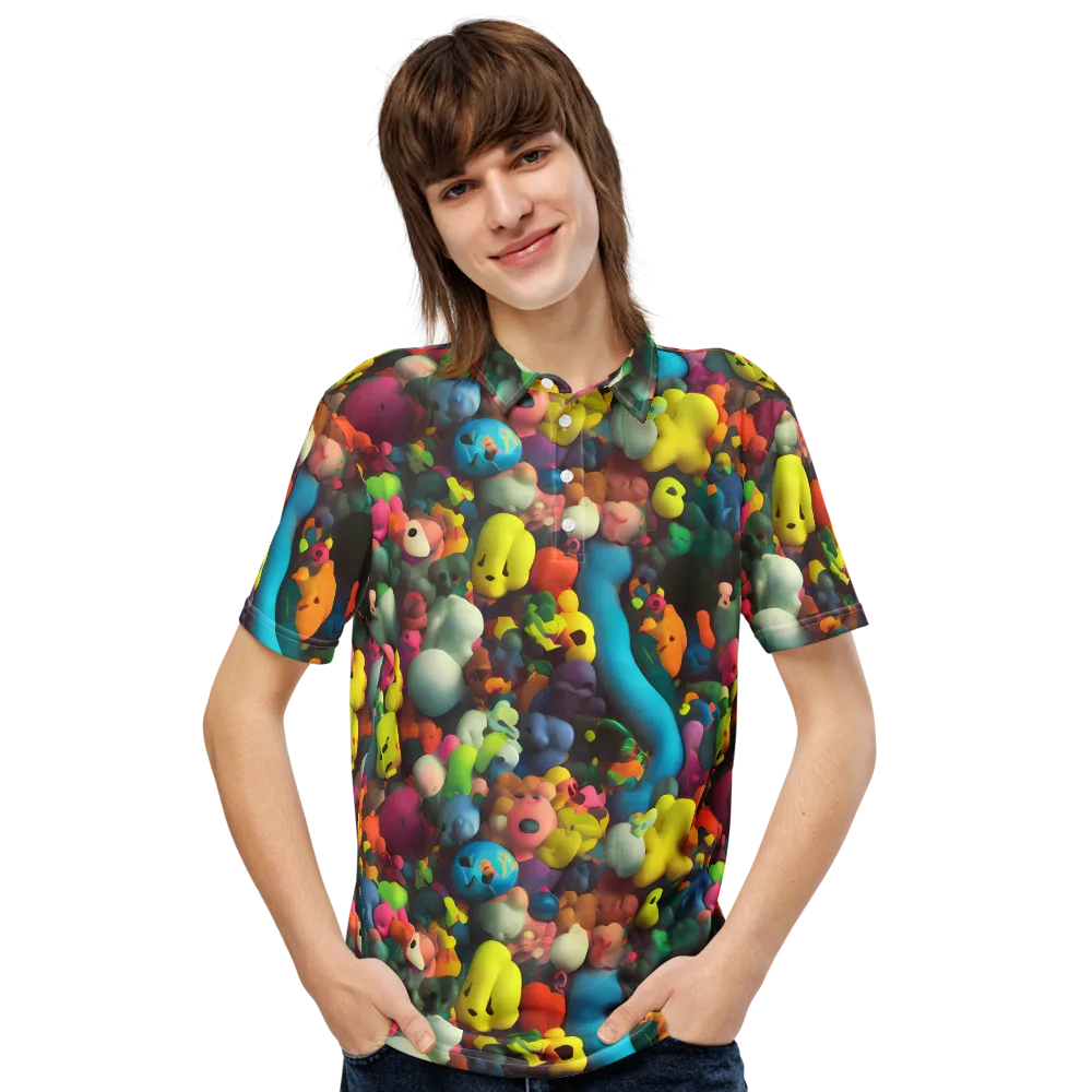 Bubble Pop Art on Men's Slim Fit Polo Shirt — Front