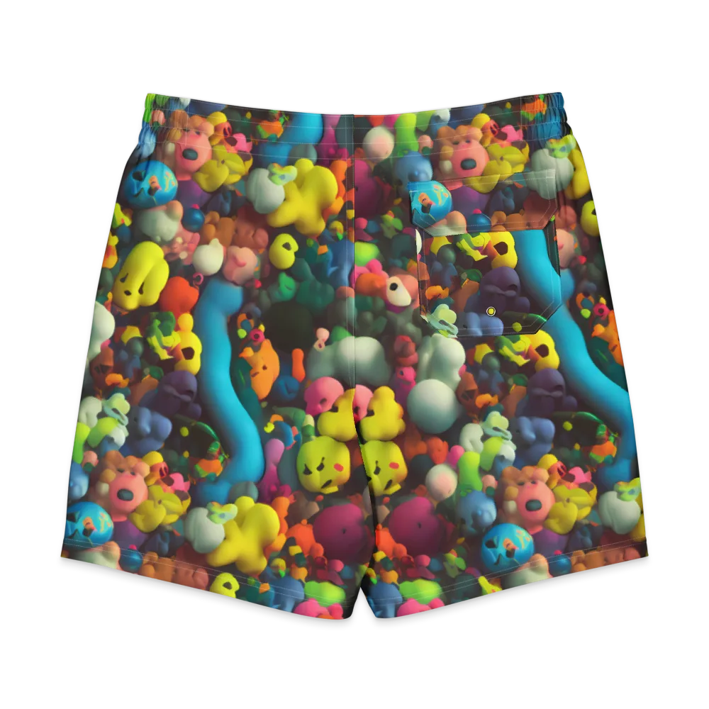 Bubble Pop Art on Men's Board Shorts — Back