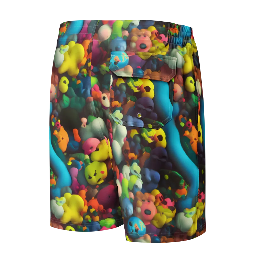 Bubble Pop Art on Men's Board Shorts — Back