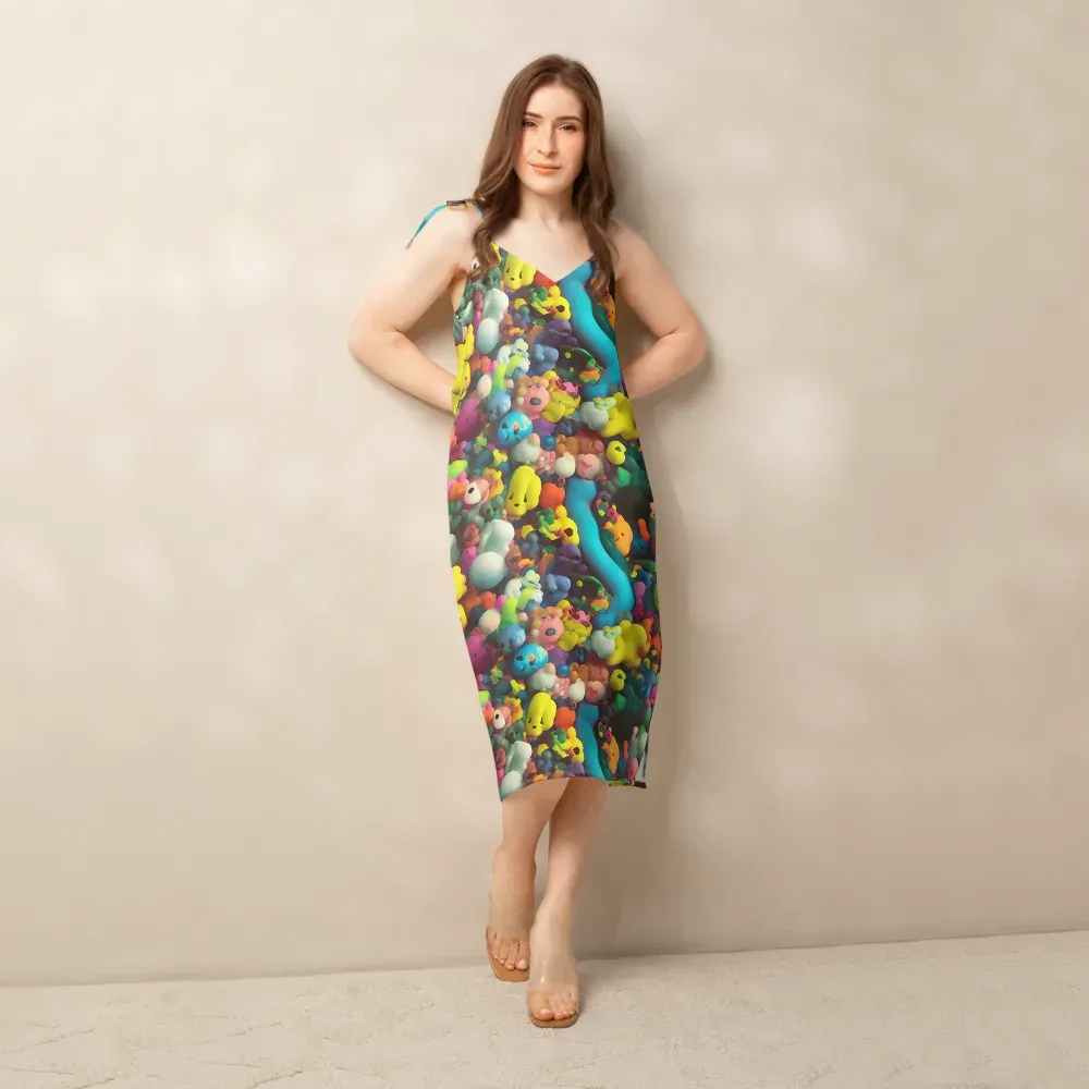 Bubble Pop Art on Slip Dress — Front