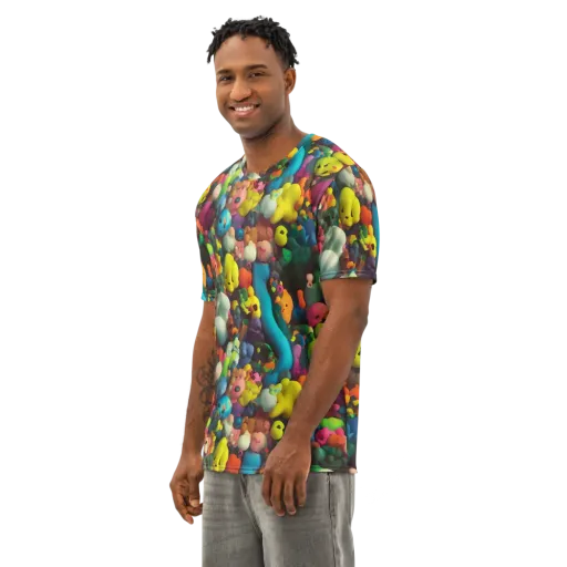 Bubble Pop Art on a Men's Cotton Crew Neck T-Shirt