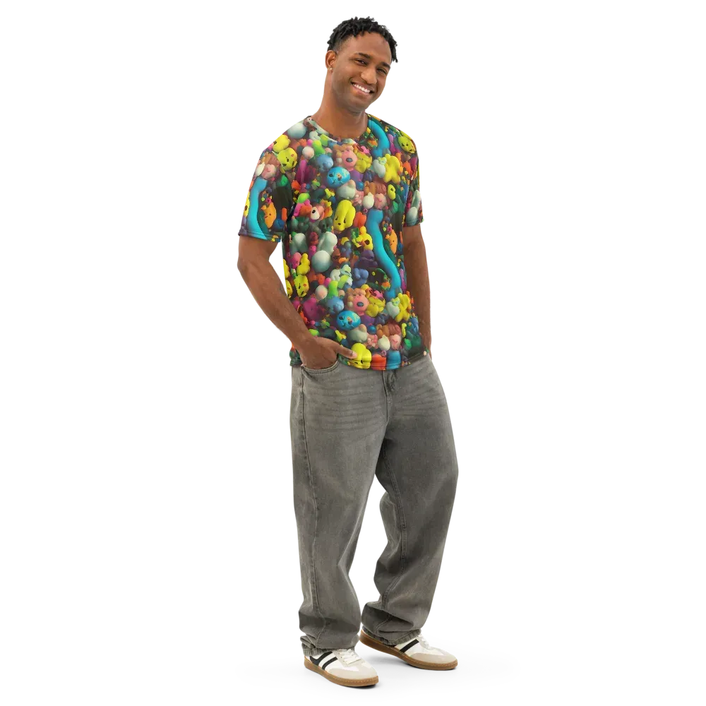 Bubble Pop Art on Men's Cotton Crew Neck T-Shirt — Right Front