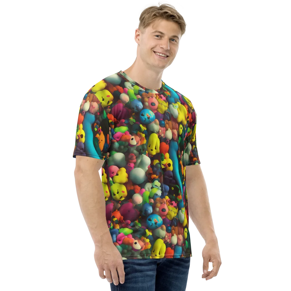 Bubble Pop Art on Men's Crew Neck T-Shirt — Right