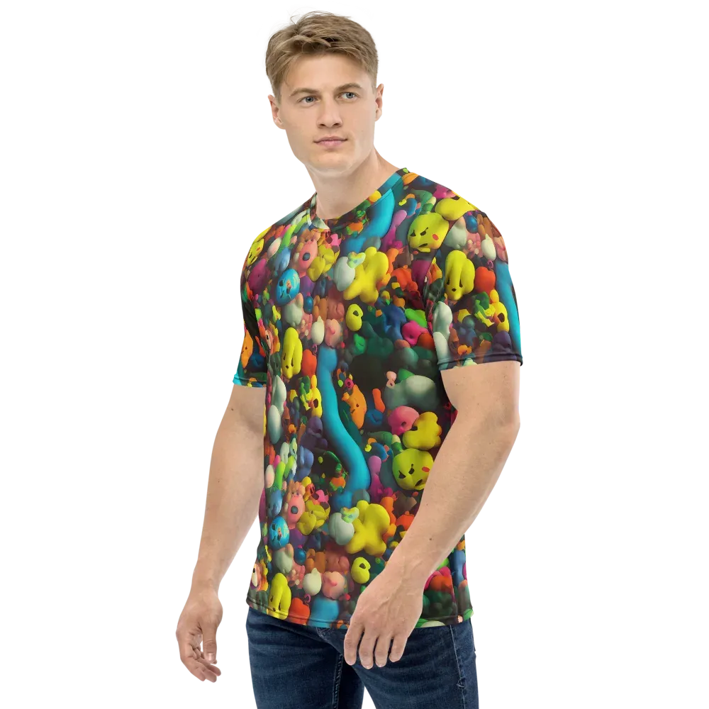 Bubble Pop Art on Men's Crew Neck T-Shirt — Left