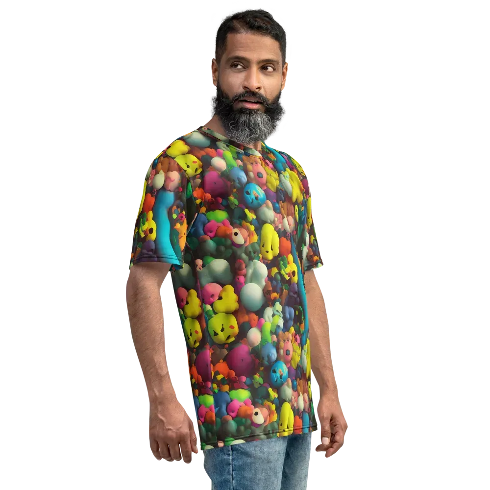 Bubble Pop Art on Men's Crew Neck T-Shirt — Right