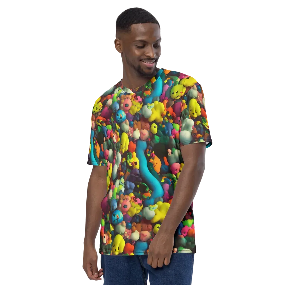 Bubble Pop Art on Men's Crew Neck T-Shirt — Left