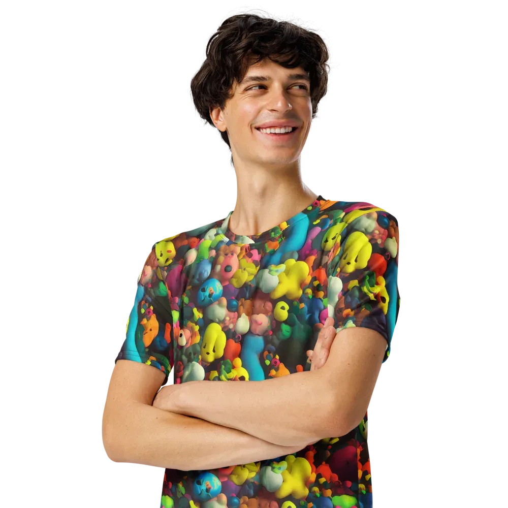 Bubble Pop Art on Men's Crew Neck T-Shirt — Left Front